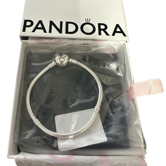 PANDORA Moments Heart & Snake Chain Bracelet/ Sterling Silver/NWT - Picture 10 of 10